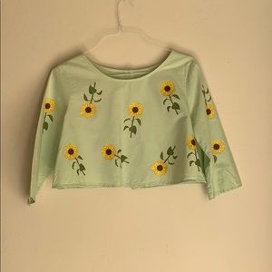 Lorien Stern Sunflower Button down crop top